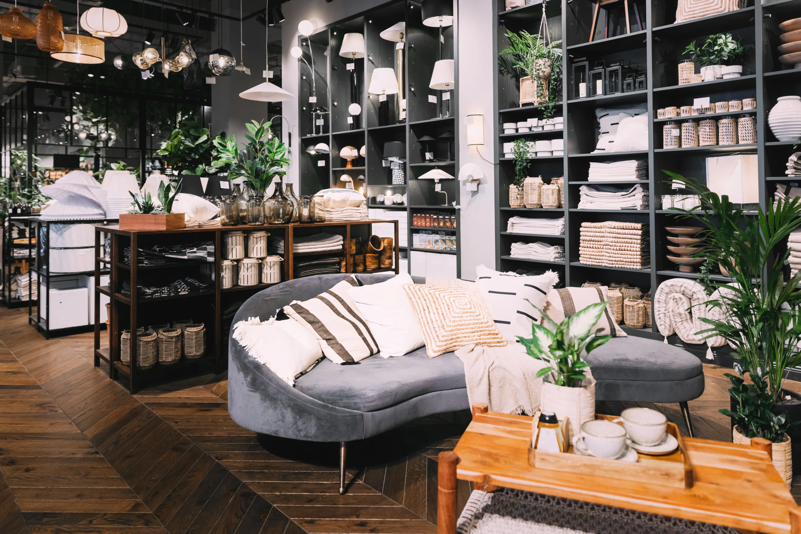 Modern smaller-format retail store featuring retail fixture design, merchandising displays, and curated product assortments.